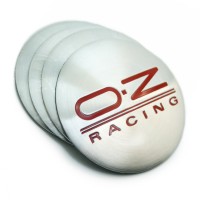 Наклейки на ступичные колпачки «OZ Racing» Ø56 (серебристые)