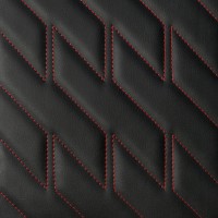 Экокожа стёганая «intipi» Cutter (чёрный/красный, ширина 1.35 м, толщина 5.85 мм)