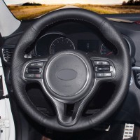 Оплетка на руль из «Premium» экокожи Kia Sportage KX5 2016-2019 г.в. (черная)